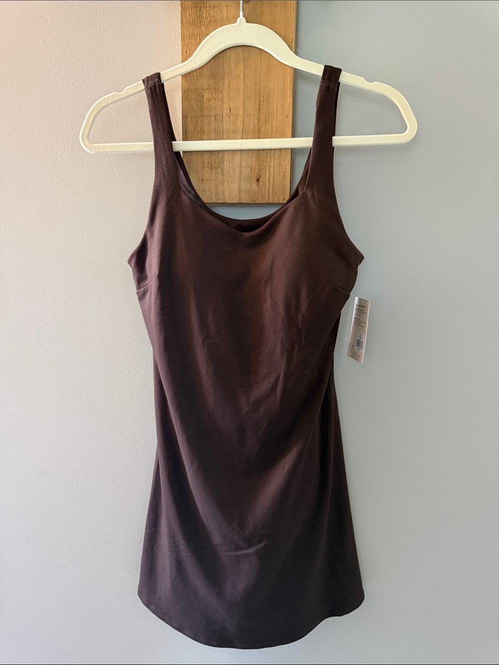 Danskin Espresso Scoop Neck Dress w built-in Shorts, size S, NWTs